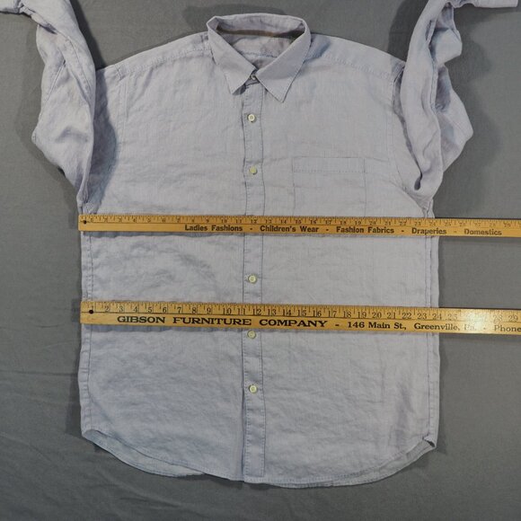 Tommy Bahama Shirt Mens Large Purple Check Monochrome Linen Beach Yacht Coastal - Picture 4 of 9